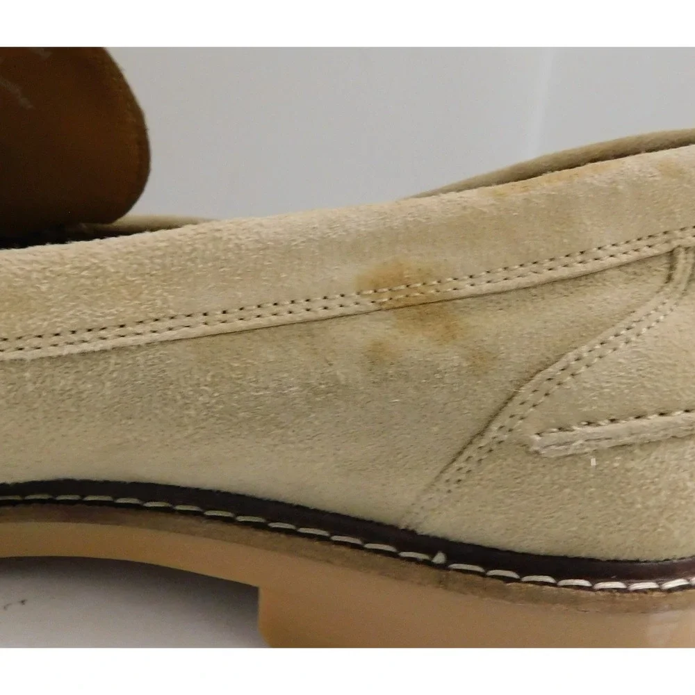 Cole Haan Pinch Penny Loafers Beige Suede Leather $160rt Mens sz 9 M NEW